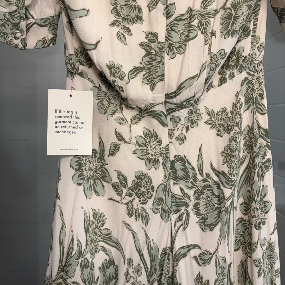 Bohme Green Floral Midi Dress - Picture 7 of 10
